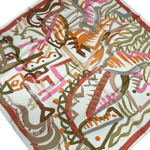 Hermes Carre 90 Cream Beige Multi Scarf #358443H75B